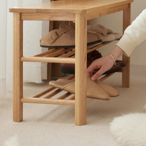 Solidwood Fuji Shoe Bench Oak Storage Organisation Urban Sales